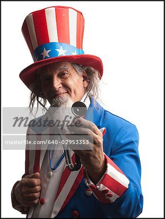 uncle sam wearing a stethoscope