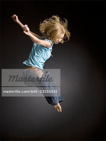 Person leaping in the air