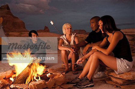 sitting around the campfire