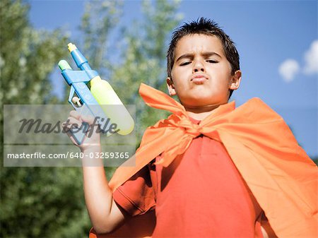 kid with water gun