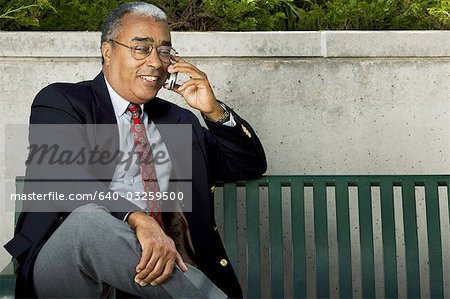 Businessman on cellular headset