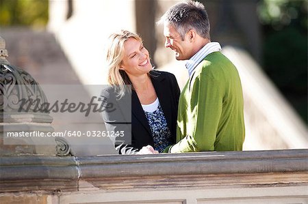 Closeup of man and woman smiling