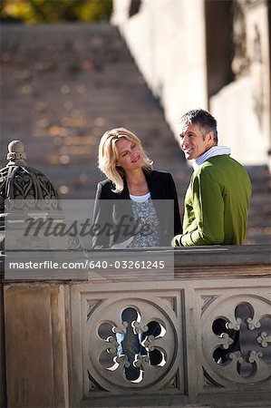 Closeup of man and woman smiling