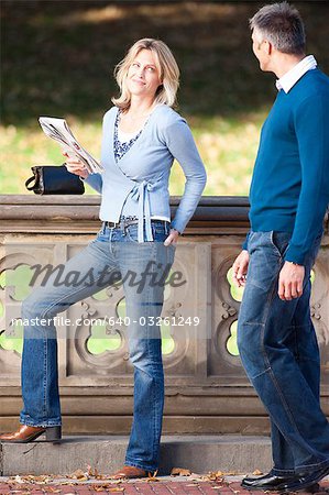 Man and woman smiling