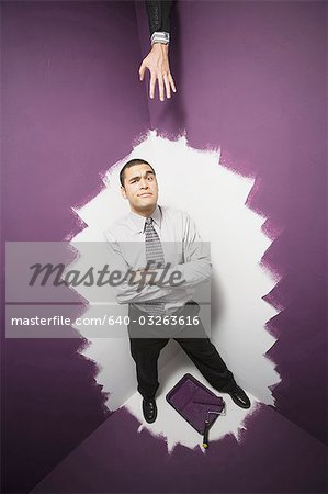 Man reaching for a helping hand