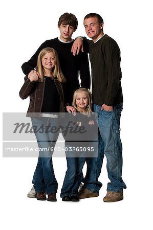 Family posing for portrait
