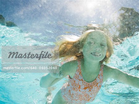 girl in a swimming pool