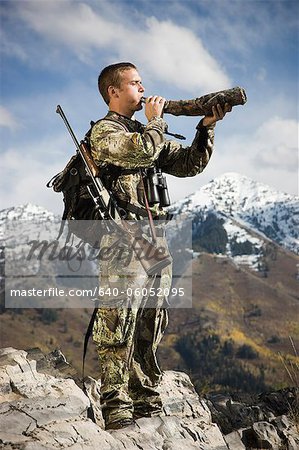 man hunting in the wilderness