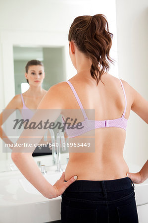 Attractive Young Woman In Bra Stock Photo, Picture and Royalty