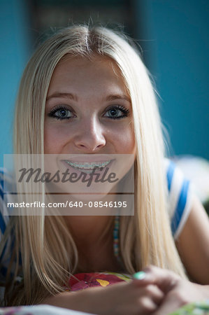 Blonde Teen Girl Smiling