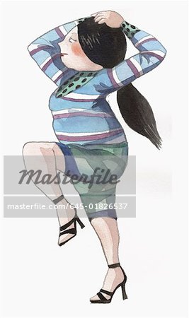 Overweight woman posing
