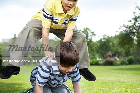 Kids playing in garden