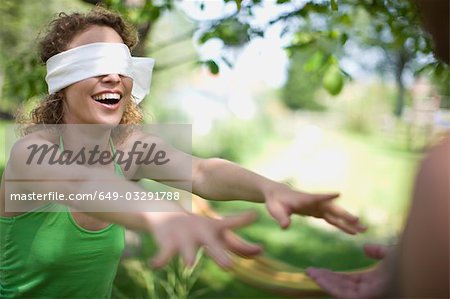 woman blindfolded, Stock image