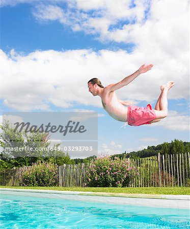 young man diving
