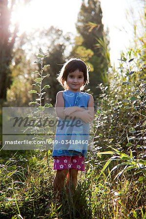 little girl in the fields