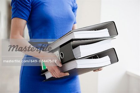 Woman with files