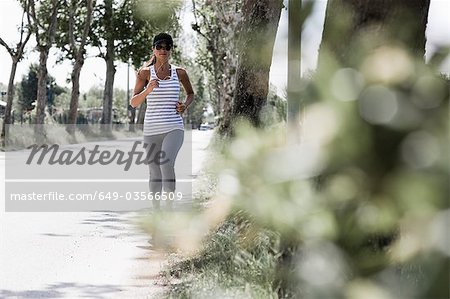 Woman jogging on a street