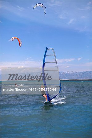 Windsurfer and Kitesurfer