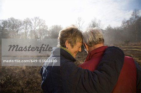 Retired Couple Hugging