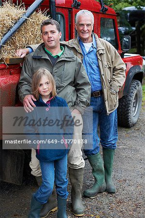 Family with 4x4 Landrover