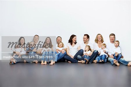 Parents and children sitting together