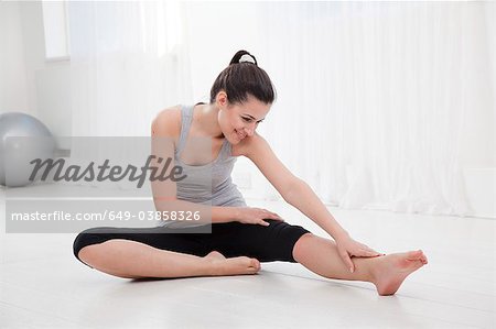 Woman stretching before a workout