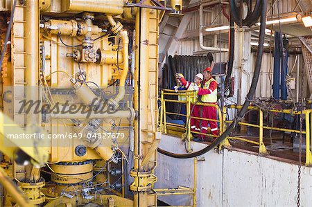 Workers on oil rig