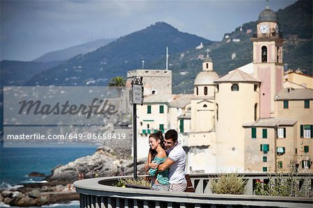 Couple on vacation admiring scenery