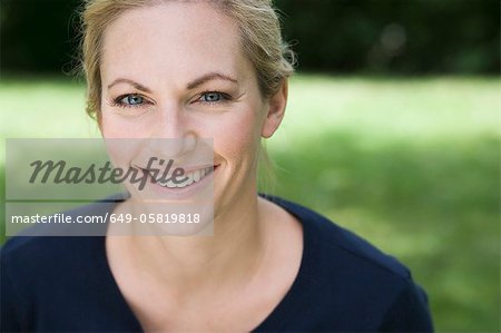 Close up of womans smiling face