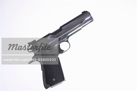 Close up of handgun