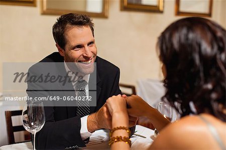 Couple having dinner in restaurant