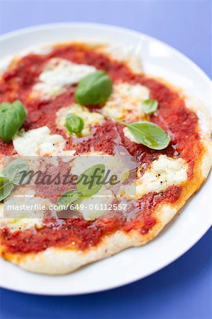 Close up of margarita pizza