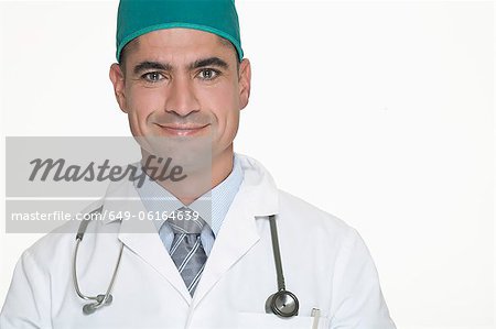 Smiling doctor wearing stethoscope