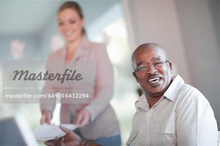 Businessman talking in meeting