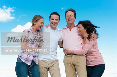 Couple smiling together outdoors