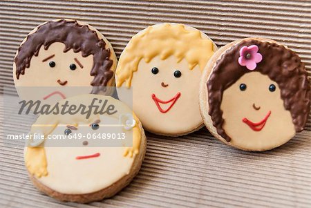 Cookies decorated with faces