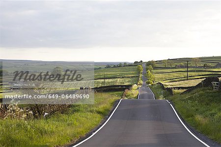 Paved road in rural landscape