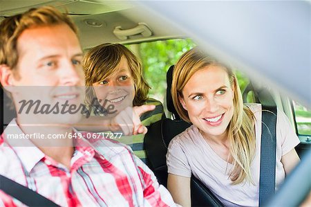 Family riding in car together