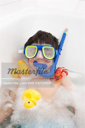 Download Boy Wearing Snorkel Mask In Bath Stock Photo Masterfile Premium Royalty Free Code 649 06717468 PSD Mockup Templates