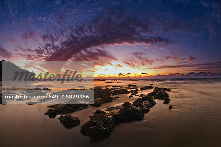 Sunset over sea, Kibbutz Maagan Michael, Israel