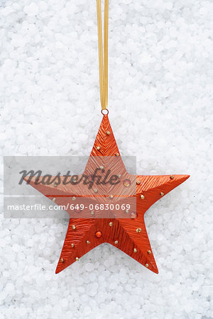 Red star shaped christmas decoration