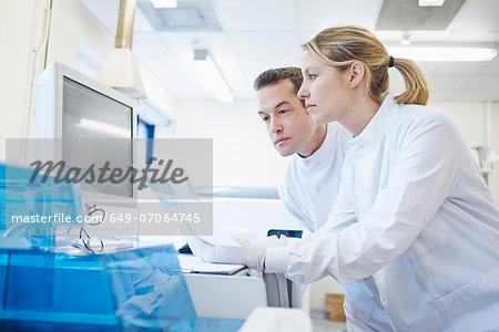 Researcher using computer