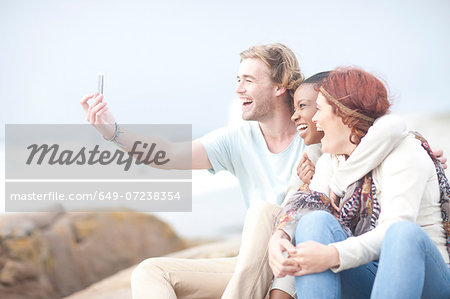 Friends having fun on beach