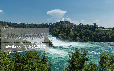 River Rhine waterfalls, Schaffausen, Canton Schaffaus, Switzerland