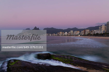 Ipanema beach at sunrise, Rio De Janeiro, Brazil