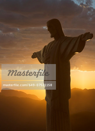 Christ the Redeemer statue at sunset, Rio De Janeiro, Brazil