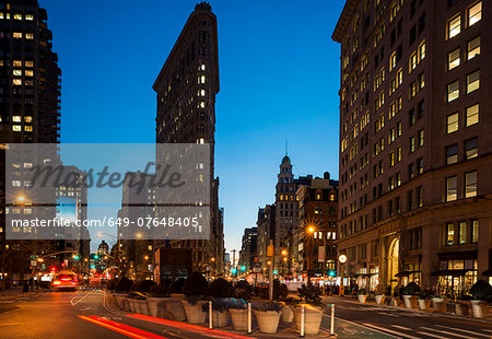 Street view of New York with Flat Iron Building in view