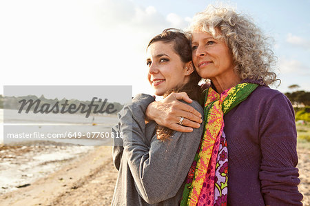 Mother and daughter enjoying beach Mother and daughter enjoying beach
