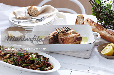 Lamb cutlets with mint tabbouleh