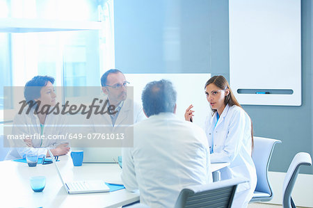 Group of researchers having meeting